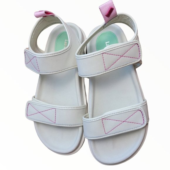 Larroude | Shoes | Larroude Malibu Sandals In White Revolve  Larroude Malibu Sandals in White Revolve Flat Strap Womens Size 5.5
